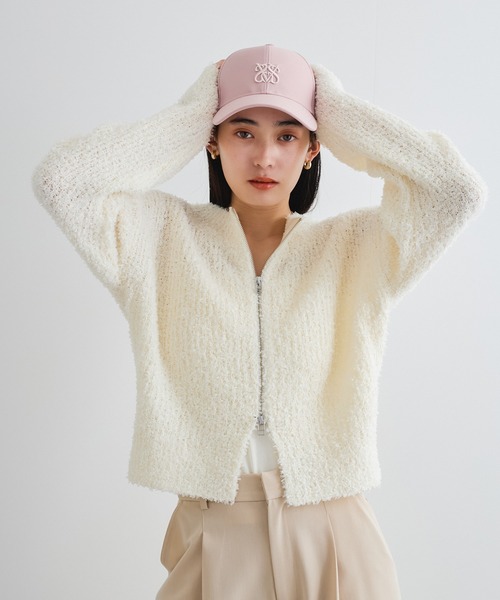 VIS（ビス）の「リボンヤーンジップリブネックカーディガン（カーディガン/ボレロ・レディース・オフホワイト/ブルー系その他4/ピンク系その他2・FREE）」の19枚目の写真