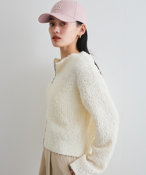 VIS（ビス）の「リボンヤーンジップリブネックカーディガン（カーディガン/ボレロ・レディース・オフホワイト/ブルー系その他4/ピンク系その他2・FREE）」の20枚目の写真