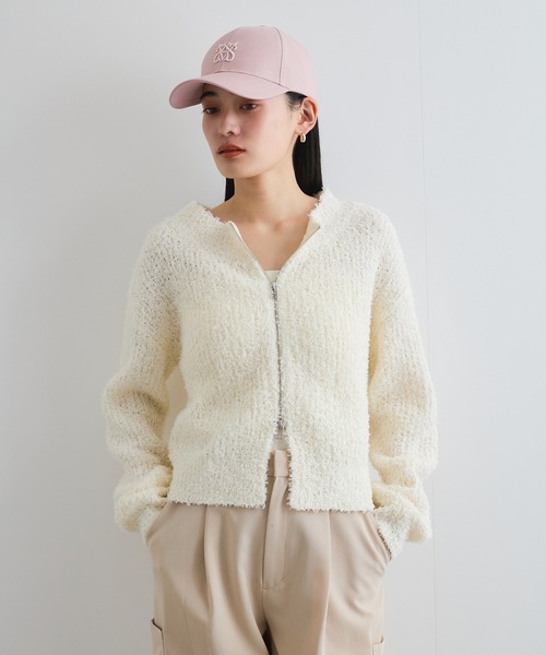 VIS（ビス）の「リボンヤーンジップリブネックカーディガン（カーディガン/ボレロ・レディース・オフホワイト/ブルー系その他4/ピンク系その他2・FREE）」の21枚目の写真