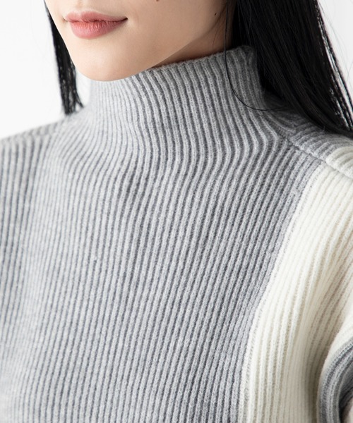 MILLION CARATS（ミリオンカラッツ）の「どんな場面でも頼れるモード感たっぷりのエフォートレスバイカラーニットセットアップ（アンサンブル・レディース・ベージュ/グレー/ブルー/ブラック・FREE）」の15枚目の写真