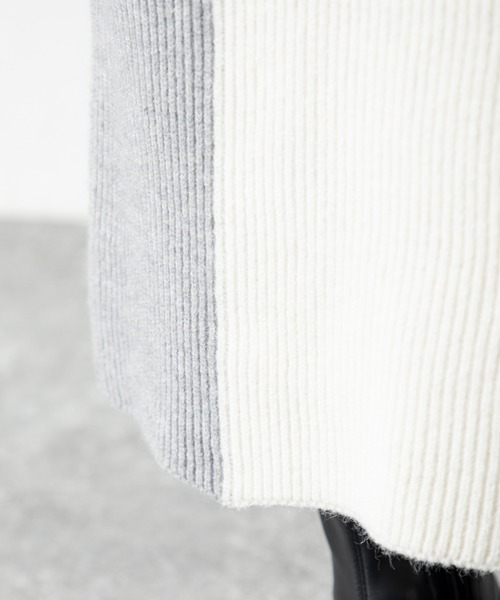 MILLION CARATS（ミリオンカラッツ）の「どんな場面でも頼れるモード感たっぷりのエフォートレスバイカラーニットセットアップ（アンサンブル・レディース・ベージュ/グレー/ブルー/ブラック・FREE）」の21枚目の写真