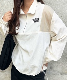 FIRST MOOD（ファーストムード）の「《FIRSTMOODコラボ》ハーフジップ配色ナイロン刺繍オーバーサイズブルゾン（ブルゾン）」