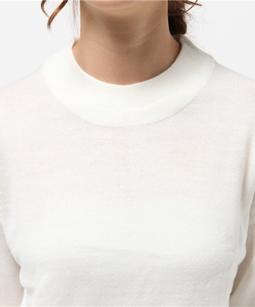 earth music&ecology（アースミュージックアンドエコロジー）の「ハイネックベーシックニットプルオーバー（ニット/セーター・レディース・ネイビー/レッド/アイボリー/杢グレー・MEDIUM/SMALL）」の12枚目の写真