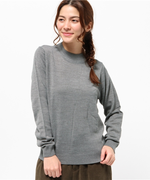 earth music&ecology（アースミュージックアンドエコロジー）の「ハイネックベーシックニットプルオーバー（ニット/セーター・レディース・ネイビー/レッド/アイボリー/杢グレー・MEDIUM/SMALL）」の5枚目の写真