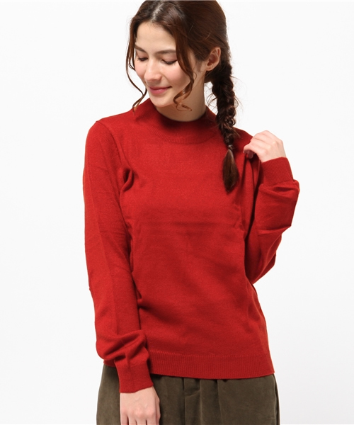 earth music&ecology（アースミュージックアンドエコロジー）の「ハイネックベーシックニットプルオーバー（ニット/セーター・レディース・ネイビー/レッド/アイボリー/杢グレー・MEDIUM/SMALL）」の6枚目の写真