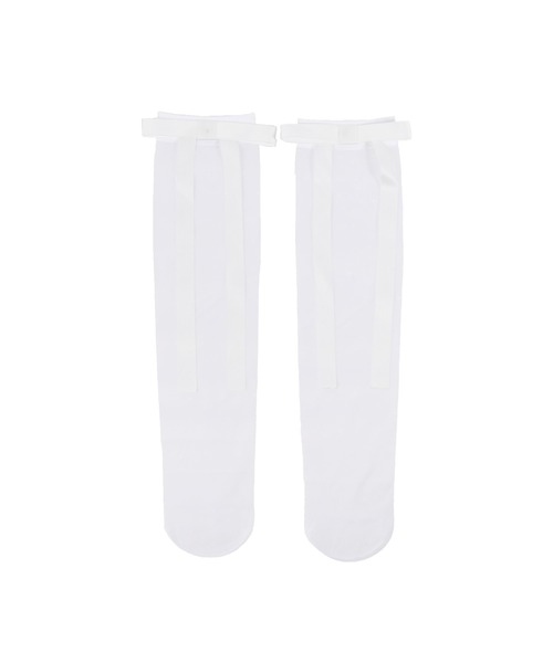 Narcissus（ナルシス）の「【Narcissus】リボンシアソックス（ソックス/靴下・レディース・ホワイト/ブラック・FREE）」の5枚目の写真