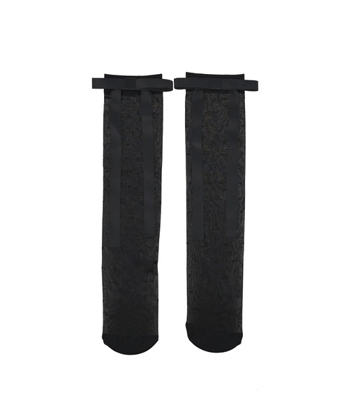 Narcissus（ナルシス）の「【Narcissus】リボンシアソックス（ソックス/靴下・レディース・ホワイト/ブラック・FREE）」の10枚目の写真