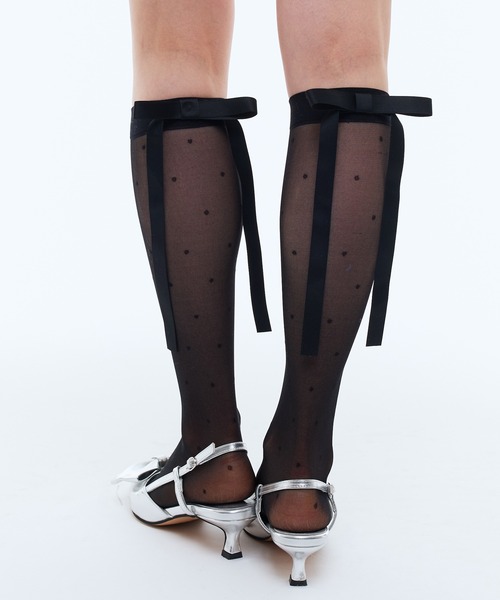 Narcissus（ナルシス）の「【Narcissus】リボンシアソックス（ソックス/靴下・レディース・ホワイト/ブラック・FREE）」の8枚目の写真