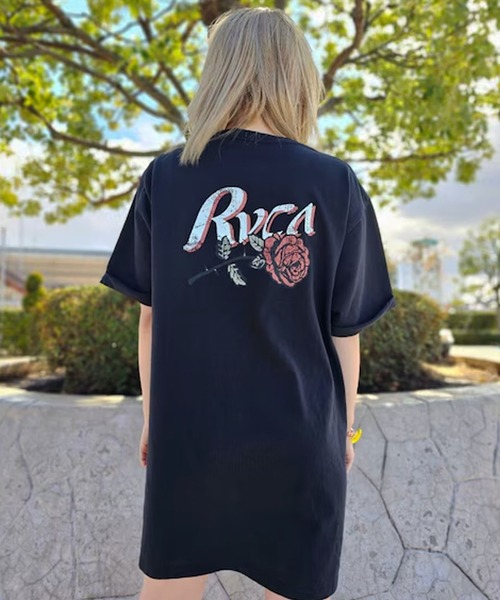 RVCA(ルーカ)の「RVCA/ルーカ Tシャツワンピース BF043-P36(ワンピース・レディース・ブラック/ホワイト・S/M)」の1枚目の写真