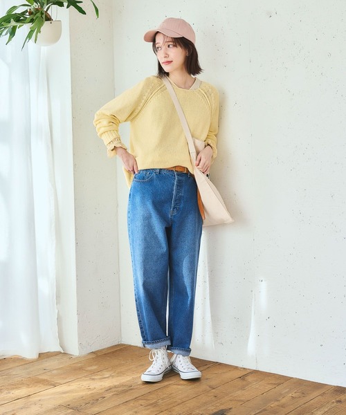 studio CLIP（スタディオクリップ）の「ルーズテーパードデニムパンツ[プチ・プラスサイズあり]《CLIP denim》（デニムパンツ・レディース・インディゴブルー/ライトブルー・SMALL/MEDIUM/LARGE/X-LARGE/XX-LARGE/XXX-LARGE/PM/PL）」の14枚目の写真