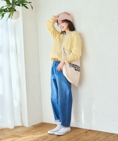 studio CLIP（スタディオクリップ）の「ルーズテーパードデニムパンツ[プチ・プラスサイズあり]《CLIP denim》（デニムパンツ・レディース・インディゴブルー/ライトブルー・SMALL/MEDIUM/LARGE/X-LARGE/XX-LARGE/XXX-LARGE/PM/PL）」の16枚目の写真