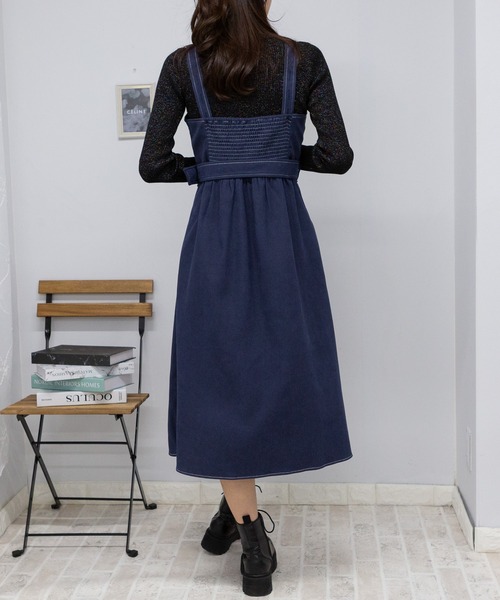 【セール】サイド チェックプリーツ ロング ジャンスカ ワンピース(ワンピース)|pumpkin port(パンプキンポート) 【セール】サイド チェックプリーツ ロング ジャンスカ ワンピース(ワンピース)|pumpkin port(パンプキンポート)