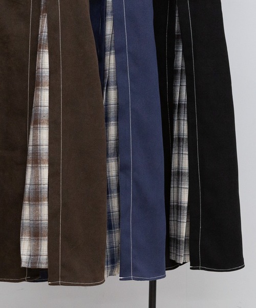 【セール】サイド チェックプリーツ ロング ジャンスカ ワンピース(ワンピース)|pumpkin port(パンプキンポート) 【セール】サイド チェックプリーツ ロング ジャンスカ ワンピース(ワンピース)|pumpkin port(パンプキンポート)