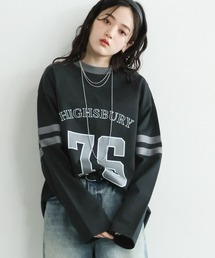 ナンバリングロゴ/カレッジプリントロングTシャツ