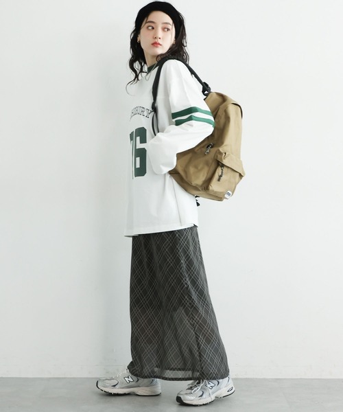 RAGEBLUE（レイジブルー）の「ナンバリングロゴ/カレッジプリントロングTシャツ（Tシャツ/カットソー・レディース・ブラック/ホワイト・FREE）」の6枚目の写真