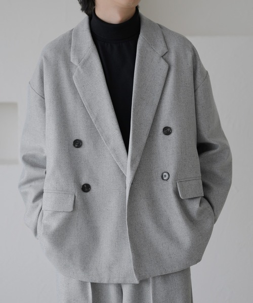 美品　T−JACKET　ダブルブレスト　メランジ　テーラードジャケット M セール】ダブルテーラードメランジジャケット（テーラード