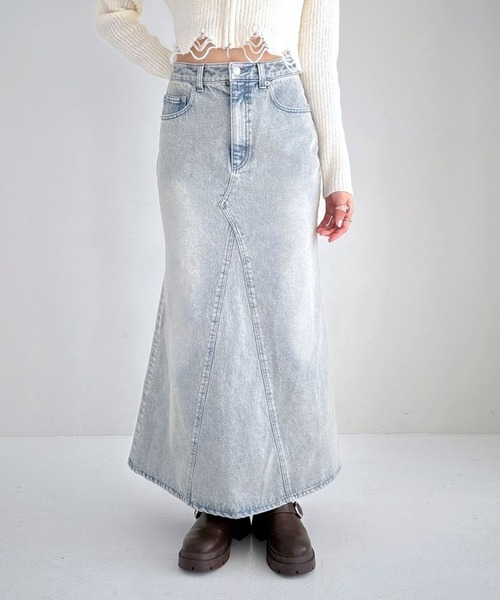 Heather（ヘザー）の「Denim マーメイドロングスカート　319781（デニムスカート・レディース・ライトブルー/グレー・S/M）」の10枚目の写真