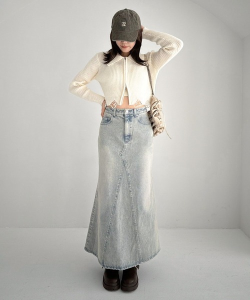 セール】Denim マーメイドロングスカート 319781（デニムスカート