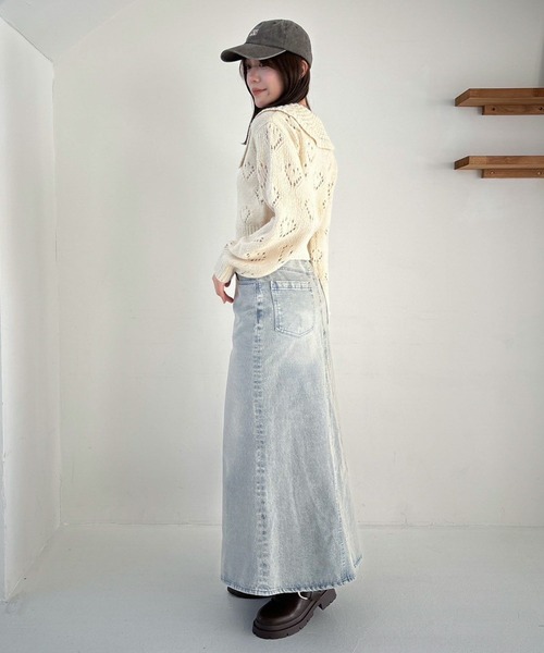 Heather（ヘザー）の「Denim マーメイドロングスカート　319781（デニムスカート・レディース・ライトブルー/グレー・S/M）」の5枚目の写真
