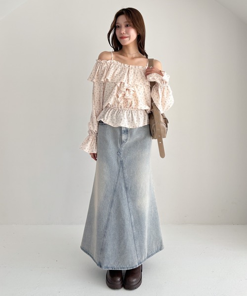 セール】Denim マーメイドロングスカート 319781（デニムスカート