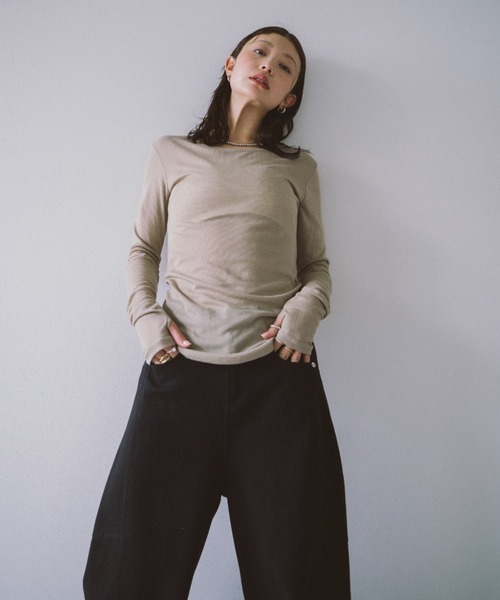 HANNE(アン)の「アームスリットシアーロンTEE(Tシャツ/カットソー・レディース・イエロー/ベージュ/ブラック・FREE)」の15枚目の写真