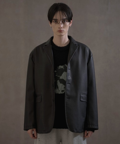 LUCY(ルーシー)の「LUCY/PUシングルテーラードジャケット(テーラードジャケット・メンズ・ブラック・MEDIUM/LARGE)」の1枚目の写真