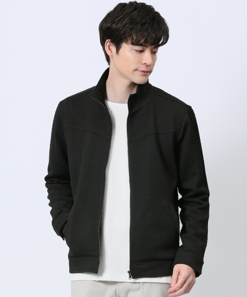 【ストレッチ】m.f.エディトリアル メンズ ふくれジャガード スタンドカットアウター