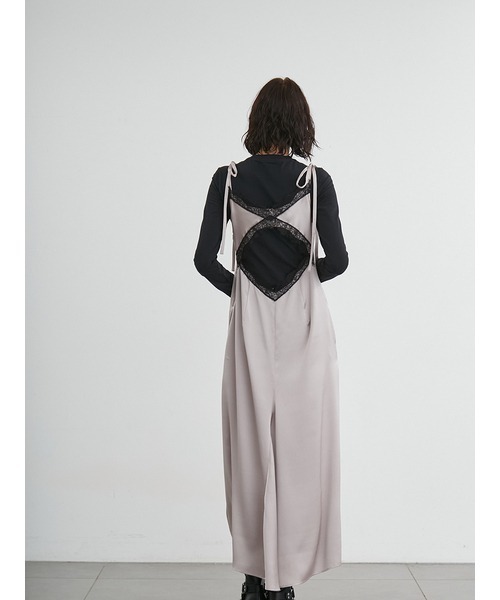 styling/（スタイリング）の「バックレースキャミワンピース（ワンピース・レディース・ライトグレー/ブラック・0/1）」の6枚目の写真