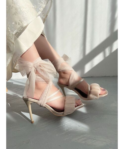 RESEXXY（リゼクシー）の「チュールデザインサンダル（サンダル・レディース・ベージュ/ブラック・SMALL/MEDIUM/LARGE）」の5枚目の写真