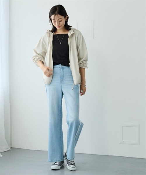 nissen（ニッセン）の「軽tetポケッタブルブルゾン（UVカット・はっ水・花粉がつきにくい）＜大きいサイズ有＞（ブルゾン・レディース・グリーン/ピンク/アイボリー/ブラック・3L/S/M/L/LL）」の6枚目の写真