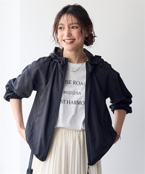 nissen（ニッセン）の「軽tetポケッタブルブルゾン（UVカット・はっ水・花粉がつきにくい）＜大きいサイズ有＞（ブルゾン・レディース・グリーン/ピンク/アイボリー/ブラック・3L/S/M/L/LL）」の15枚目の写真