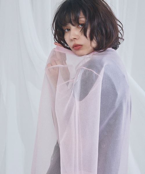 ELLEgirl（エルガール）の「シアーニットチュニック【ELLEgirl/エルガール】（ニット/セーター・レディース・グレー/ピンク/オレンジ/アイボリー・FREE）」の21枚目の写真