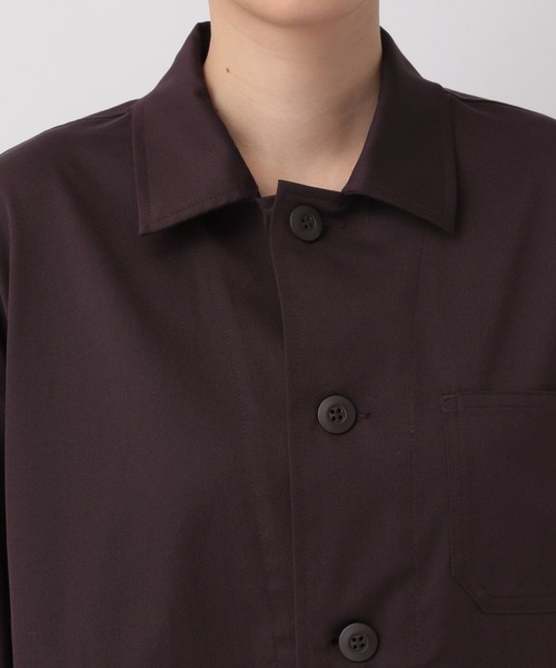 A part by（アパートバイ）の「リネンツイルシャツジャケット（ミリタリージャケット・レディース・ブラウン/アイボリー・FREE）」の20枚目の写真