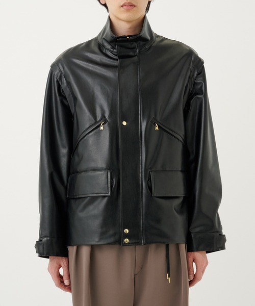 CULLNI(クルニ)の「別注 Faux Leather Blouson(ブルゾン・メンズ・ブラック・1/2)」の9枚目の写真