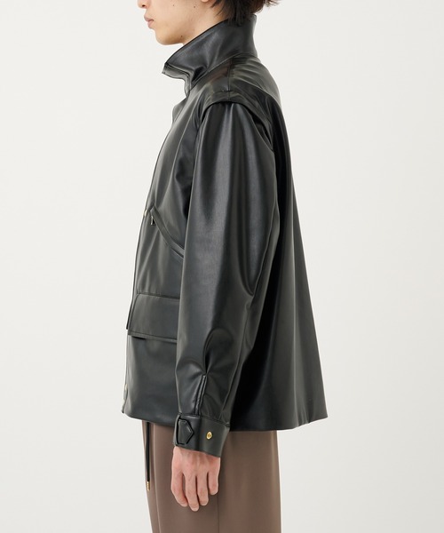 CULLNI(クルニ)の「別注 Faux Leather Blouson(ブルゾン・メンズ・ブラック・1/2)」の10枚目の写真
