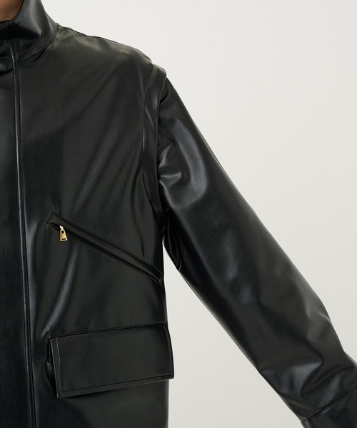 CULLNI(クルニ)の「別注 Faux Leather Blouson(ブルゾン・メンズ・ブラック・1/2)」の15枚目の写真