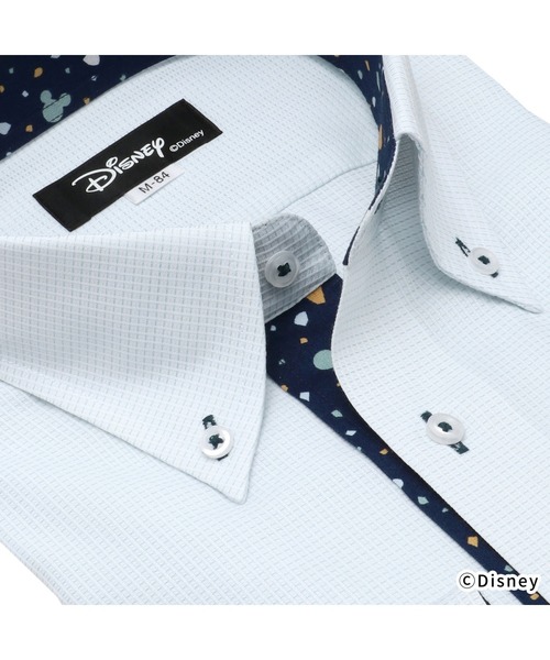 TOKYO SHIRTS(トウキョウシャツ)の「【Disney ディズニー】形態安定ノーアイロン ボタンダウン 長袖ビジネスワイシャツ(ビジネスシャツ・メンズ・ライトグリーン・首回り37cm-裄丈80cm/首回り39cm-裄丈80cm/首回り39cm-裄丈84cm/首回り41cm-裄丈82cm/首回り41cm-裄丈86cm/首回り42cm-裄丈82cm/首回り42cm-裄丈86cm/首回り43cm-裄丈82cm/首回り43cm-裄丈86cm/首回り37cm-裄丈84cm)」の2枚目の写真