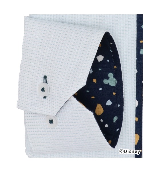 TOKYO SHIRTS(トウキョウシャツ)の「【Disney ディズニー】形態安定ノーアイロン ボタンダウン 長袖ビジネスワイシャツ(ビジネスシャツ・メンズ・ライトグリーン・首回り37cm-裄丈80cm/首回り39cm-裄丈80cm/首回り39cm-裄丈84cm/首回り41cm-裄丈82cm/首回り41cm-裄丈86cm/首回り42cm-裄丈82cm/首回り42cm-裄丈86cm/首回り43cm-裄丈82cm/首回り43cm-裄丈86cm/首回り37cm-裄丈84cm)」の3枚目の写真