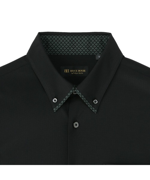 TOKYO SHIRTS（トウキョウシャツ）の「ボタンダウンデザインカジュアル長袖シャツ（ポロシャツ・メンズ・ブラック・S/M/L/LL）」の3枚目の写真