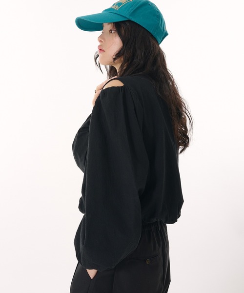 MUHET(ミュエータ)の「v neck balloon blouse / Vネックバルーンブラウス(シャツ/ブラウス・レディース・ブラック/オフホワイト・FREE)」の18枚目の写真