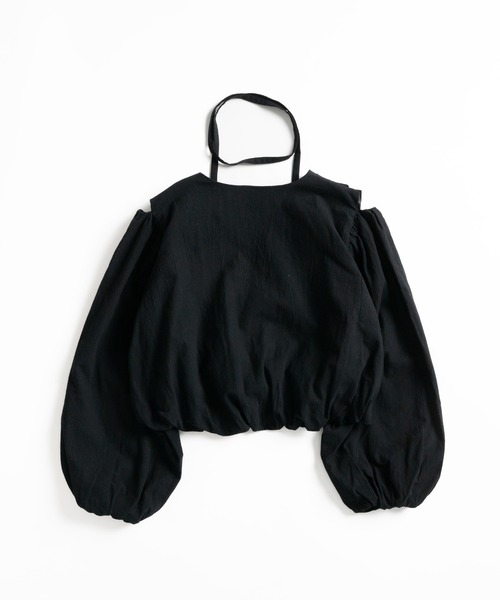 MUHET(ミュエータ)の「v neck balloon blouse / Vネックバルーンブラウス(シャツ/ブラウス・レディース・ブラック/オフホワイト・FREE)」の13枚目の写真