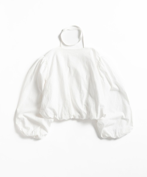 MUHET(ミュエータ)の「v neck balloon blouse / Vネックバルーンブラウス(シャツ/ブラウス・レディース・ブラック/オフホワイト・FREE)」の4枚目の写真