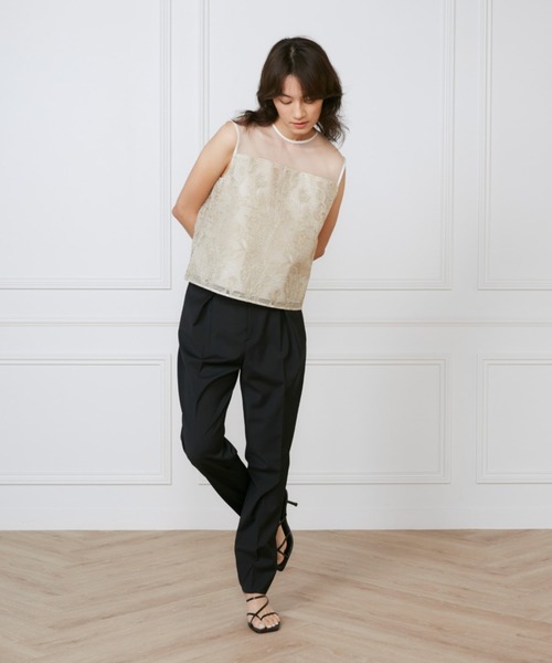 INED(イネド)の「シアーオーガンジーブラウス《la veille by SUPERIOR CLOSET》(シャツ/ブラウス・レディース・ブラック/アイボリー・9号)」の4枚目の写真