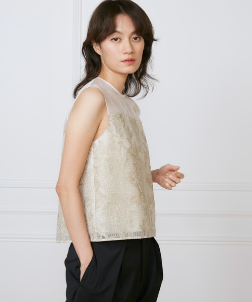 INED(イネド)の「シアーオーガンジーブラウス《la veille by SUPERIOR CLOSET》(シャツ/ブラウス・レディース・ブラック/アイボリー・9号)」の10枚目の写真