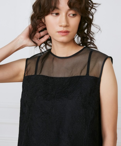 INED(イネド)の「シアーオーガンジーブラウス《la veille by SUPERIOR CLOSET》(シャツ/ブラウス・レディース・ブラック/アイボリー・9号)」の13枚目の写真