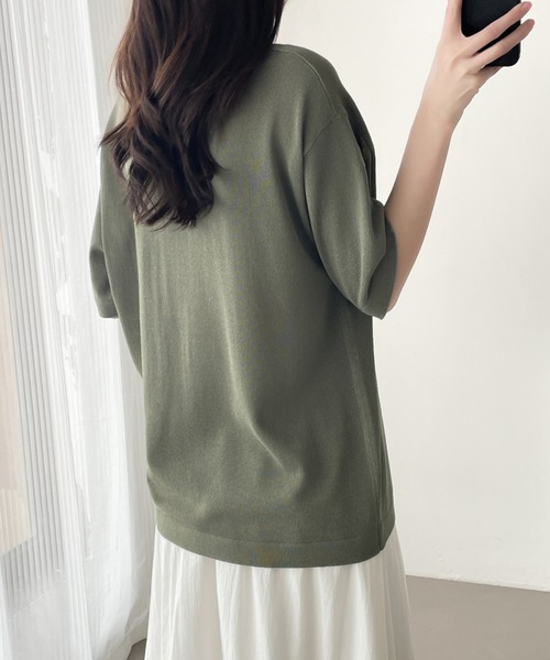 ABITOKYO(アビトーキョー)の「スキッパネックサマーニットトップス(ニット/セーター・レディース・マスタード/カーキ/ベージュ/ブラック・L/M)」の20枚目の写真