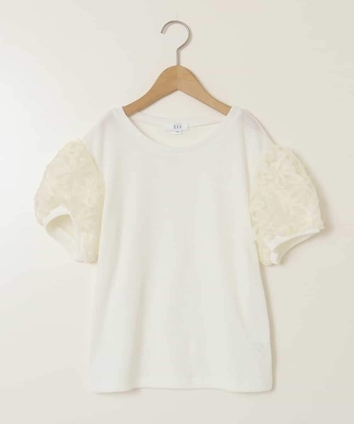 a.v.v（アーヴェヴェ）の「[140-150]フラワーテープテレコカットソー（Tシャツ/カットソー・キッズ・ブラック/ホワイト・150/140）」の10枚目の写真