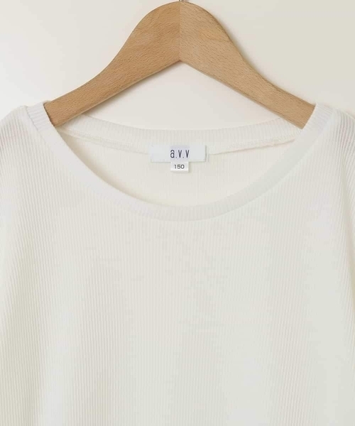 a.v.v（アーヴェヴェ）の「[140-150]フラワーテープテレコカットソー（Tシャツ/カットソー・キッズ・ブラック/ホワイト・150/140）」の13枚目の写真