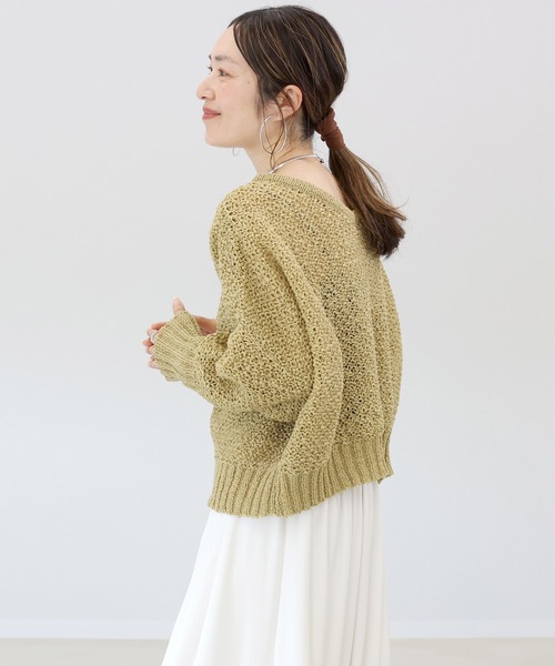Aletta vita（アレッタビータ）の「テープヤーン2WAYニットプルオーバー（ニット/セーター・レディース・ネイビー/ベージュ/ブラック・M）」の11枚目の写真
