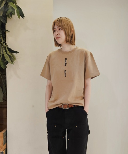 Romon(ロマン)の「Romon Organic Cotton T-shirts(Romon×2)(Tシャツ/カットソー・レディース・カーキ系1/ライトオリーブ/ダークネイビー/ブラック・M/XL/L)」の6枚目の写真